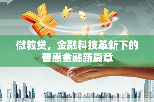 鱼池微粒贷，金融科技革新下的普惠金融新篇章