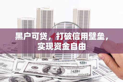 鱼池黑户可贷，打破信用壁垒，实现资金自由