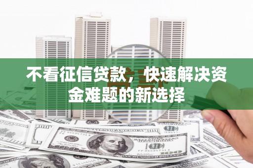 鱼池不看征信贷款，快速解决资金难题的新选择