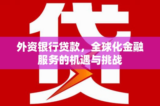 鱼池外资银行贷款，全球化金融服务的机遇与挑战