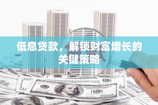 鱼池低息贷款，解锁财富增长的关键策略