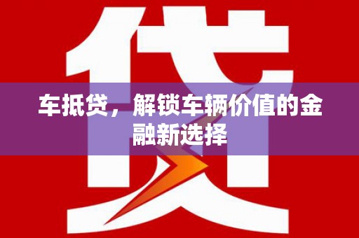 鱼池车抵贷，解锁车辆价值的金融新选择