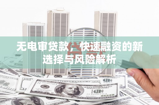鱼池无电审贷款，快速融资的新选择与风险解析