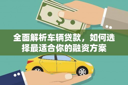 鱼池全面解析车辆贷款，如何选择最适合你的融资方案